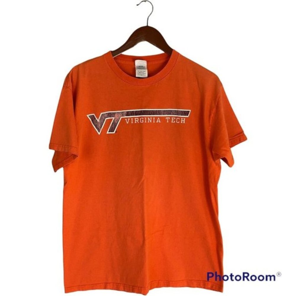 Virginia Tech Hokies Orange S/S T-Shirt Men's Size L NCAA Delta